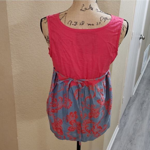 Goubi floral 100% cotton babydoll peplum top size small - Picture 4 of 6